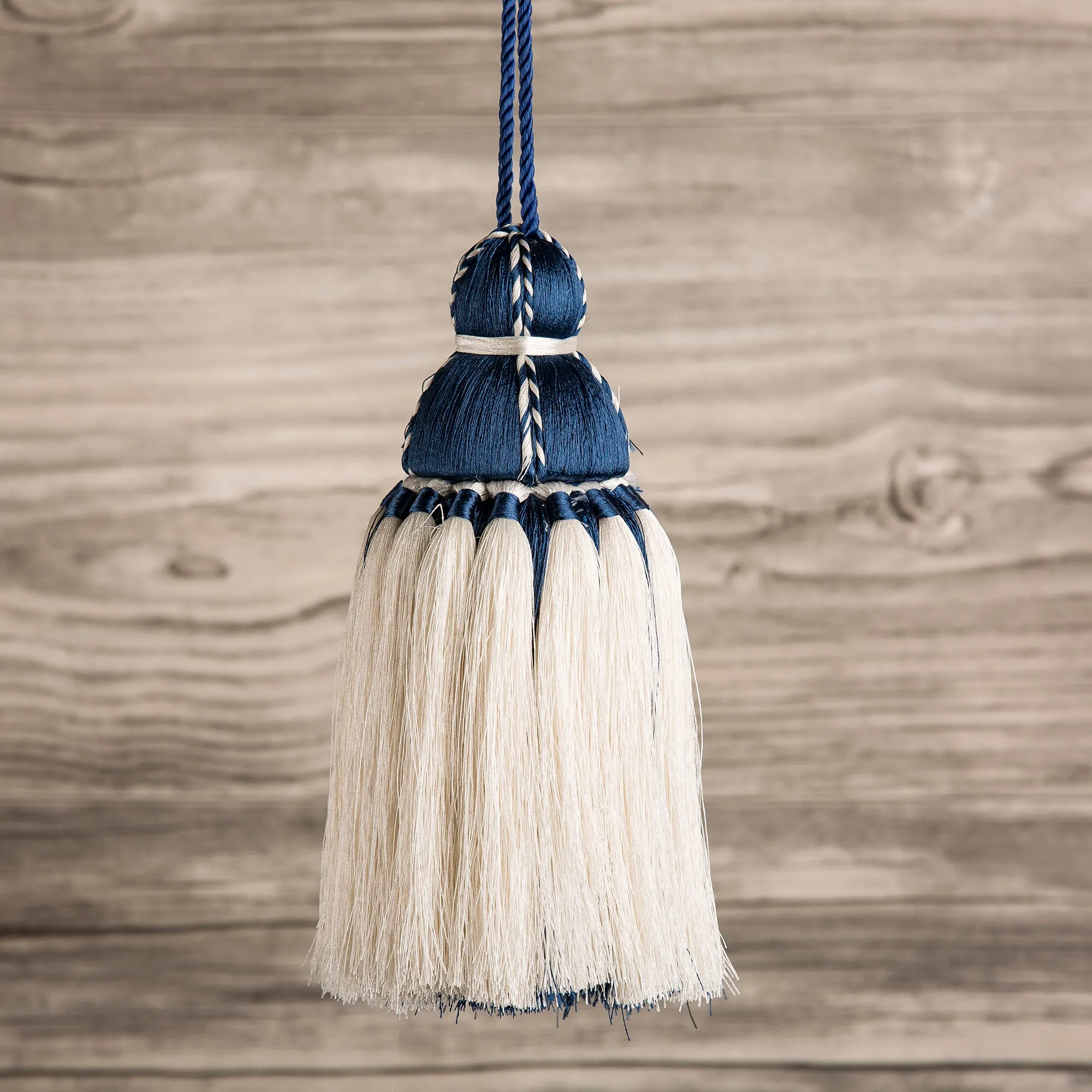 White & Navy Tassel, Trellis Home Tassels & Trims Collection with Pyar&Co.