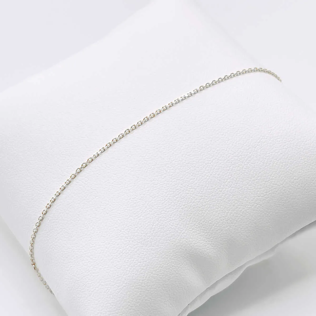 White Gold Cable Chain Bracelet for Medical ID