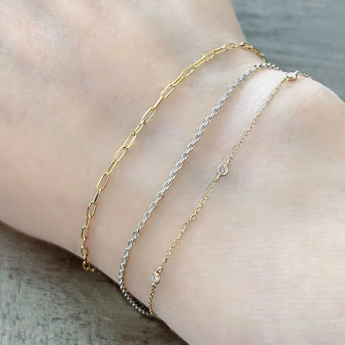 White Gold Cable Chain Bracelet for Medical ID