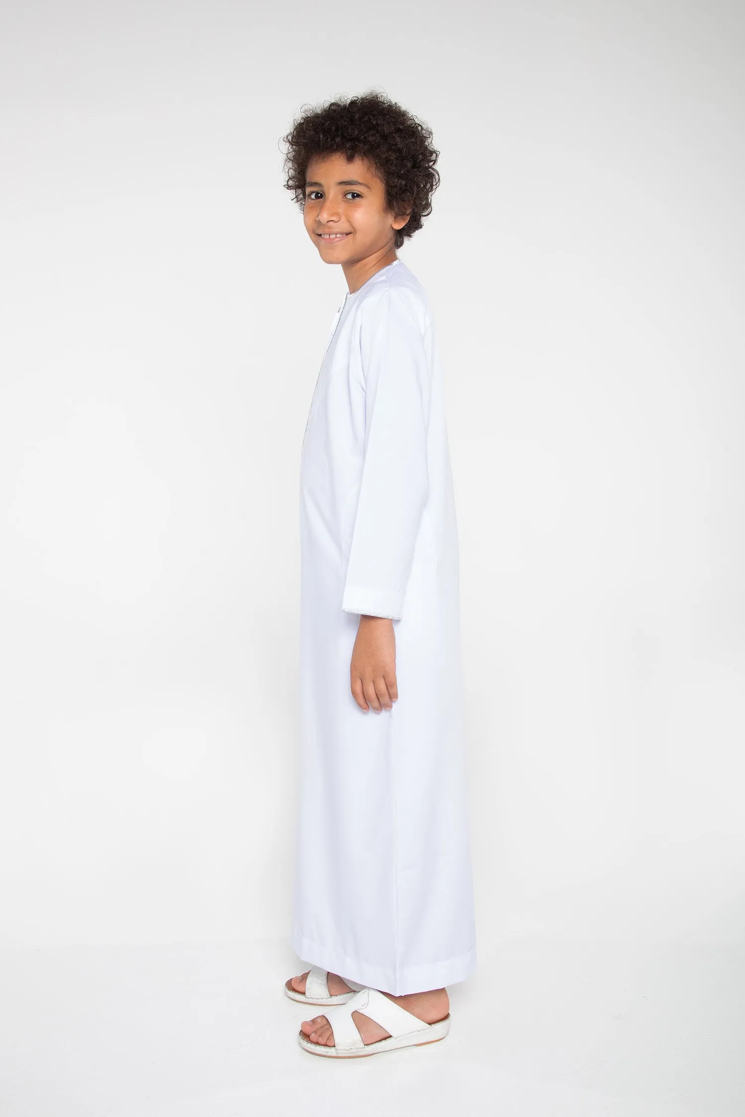 White|Silver Kids Habeel Thobe