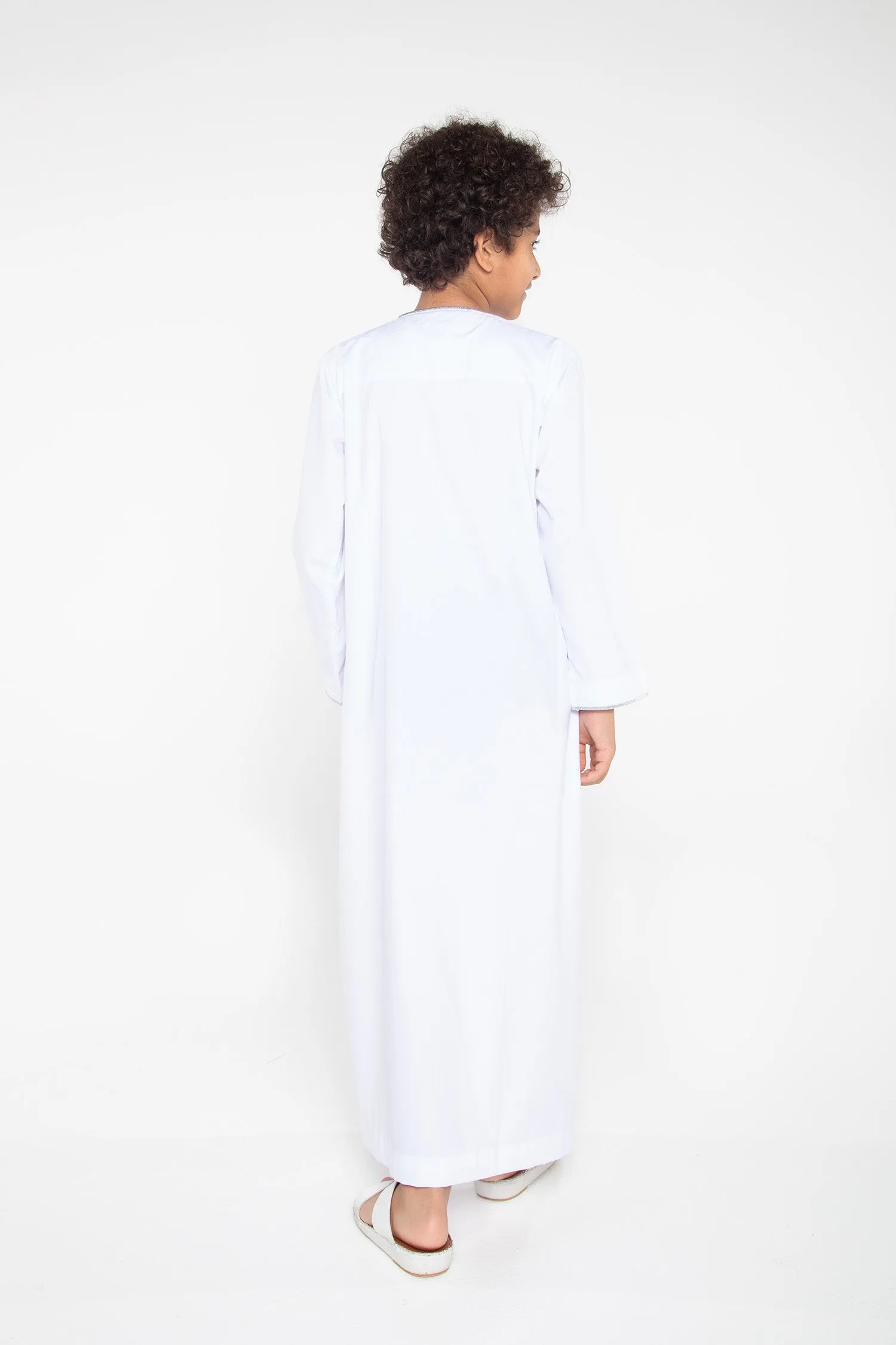 White|Silver Kids Habeel Thobe