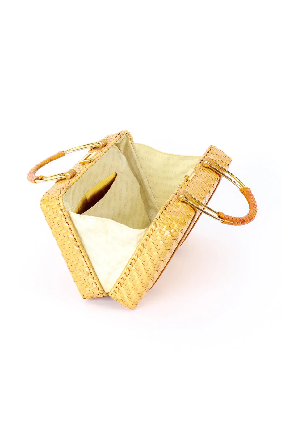 Wicker Frame Box Bag