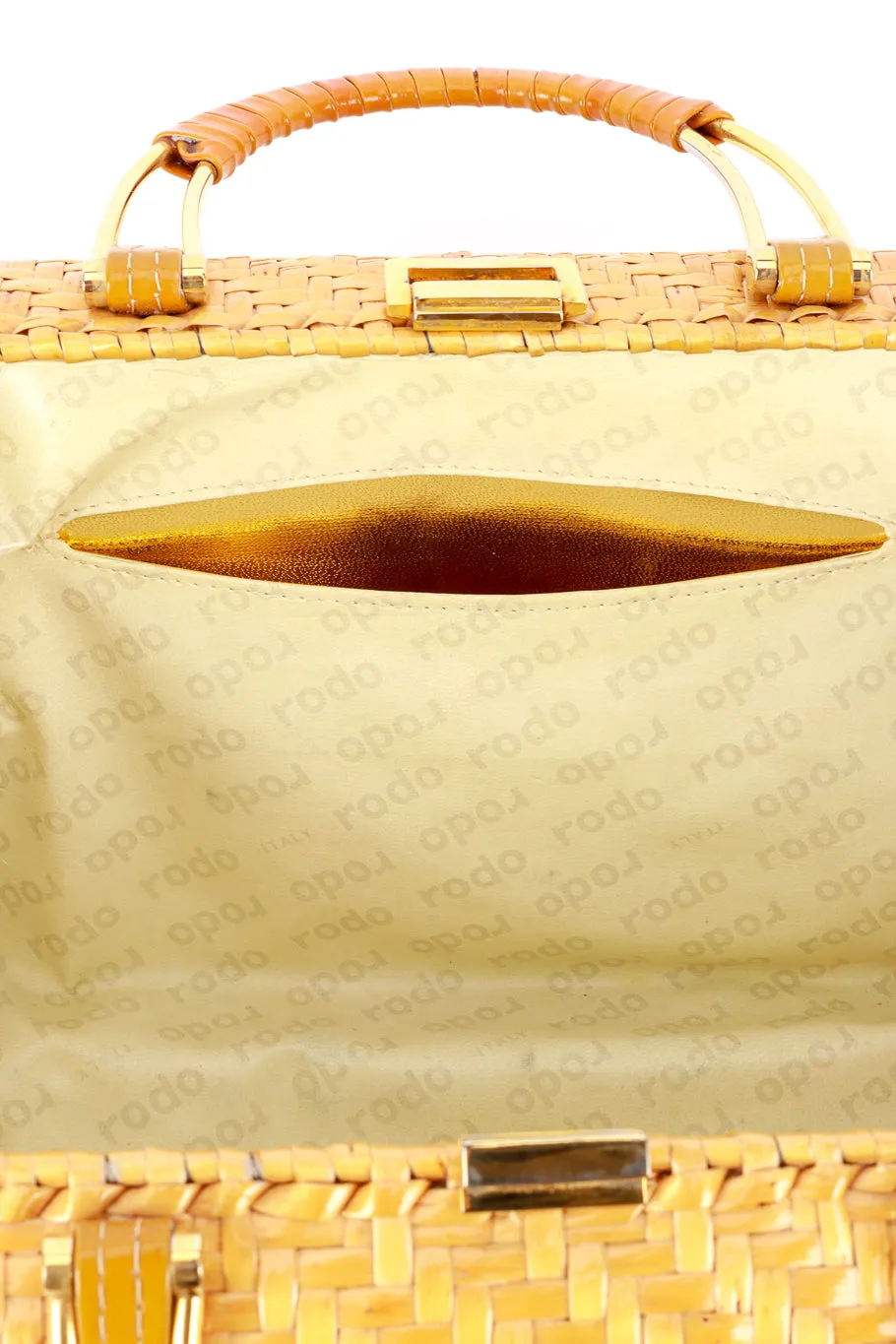 Wicker Frame Box Bag
