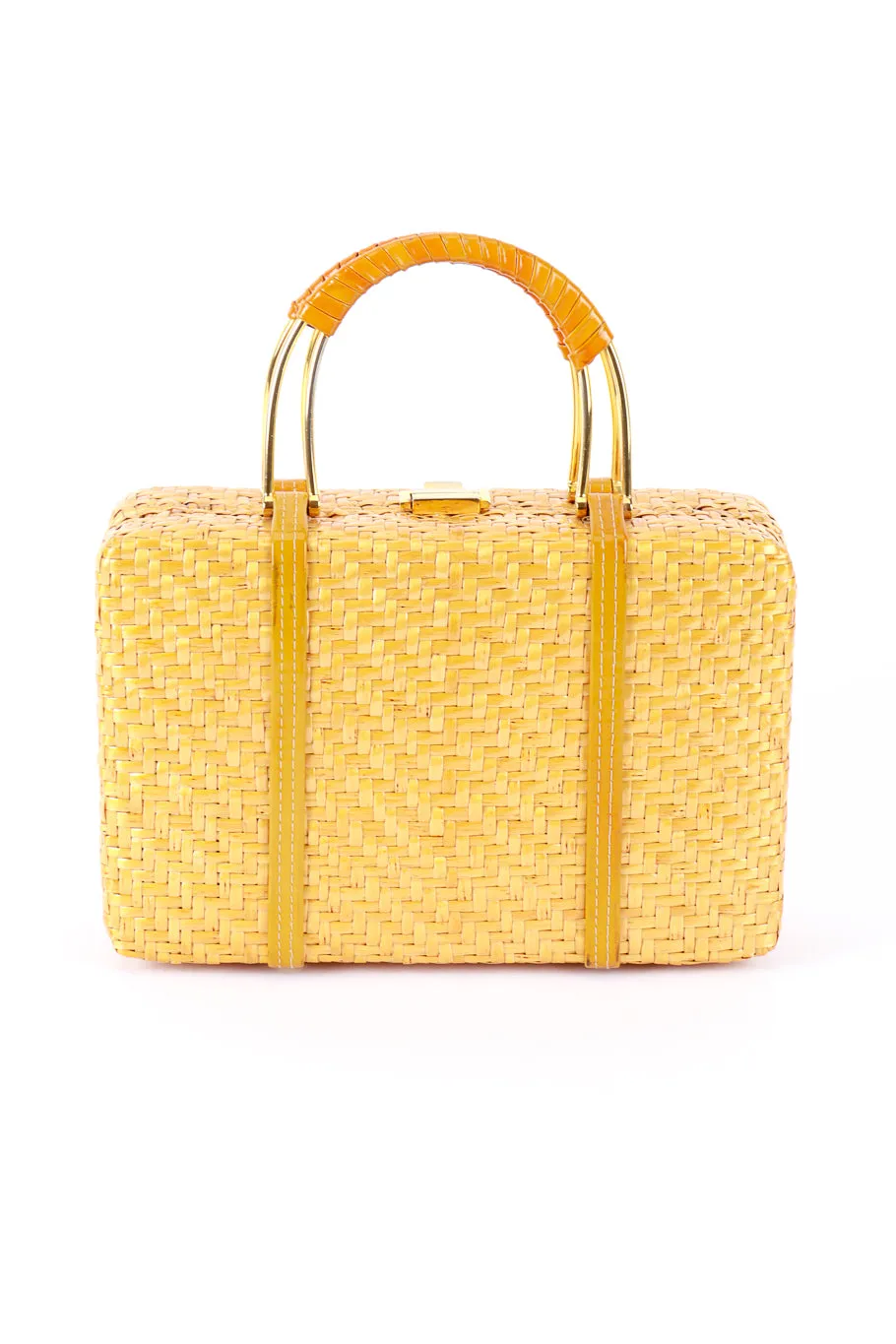 Wicker Frame Box Bag