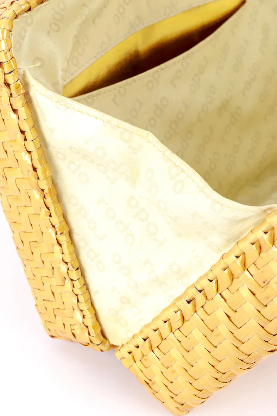 Wicker Frame Box Bag