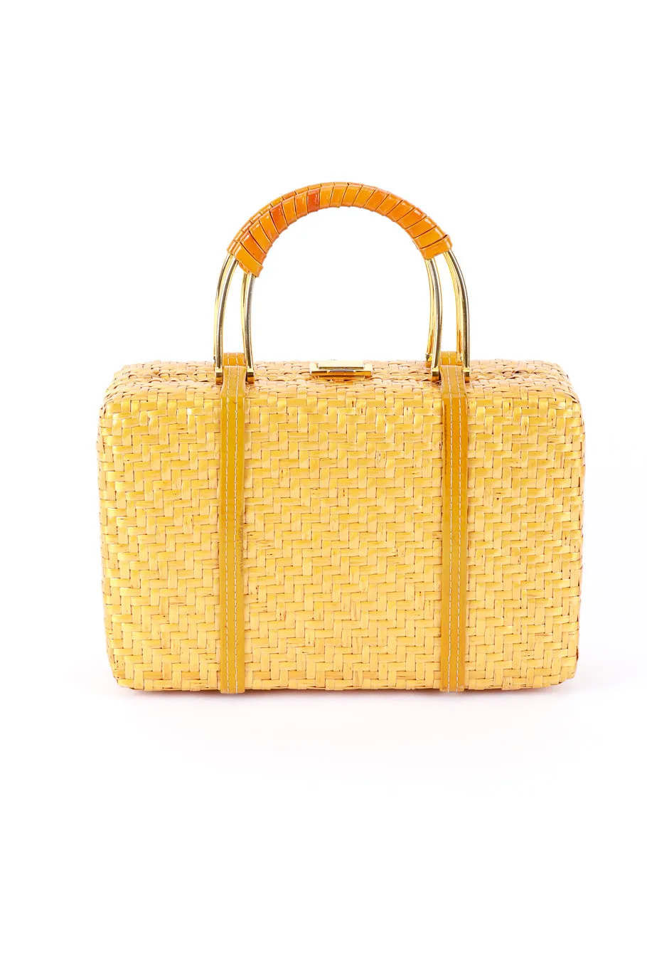 Wicker Frame Box Bag