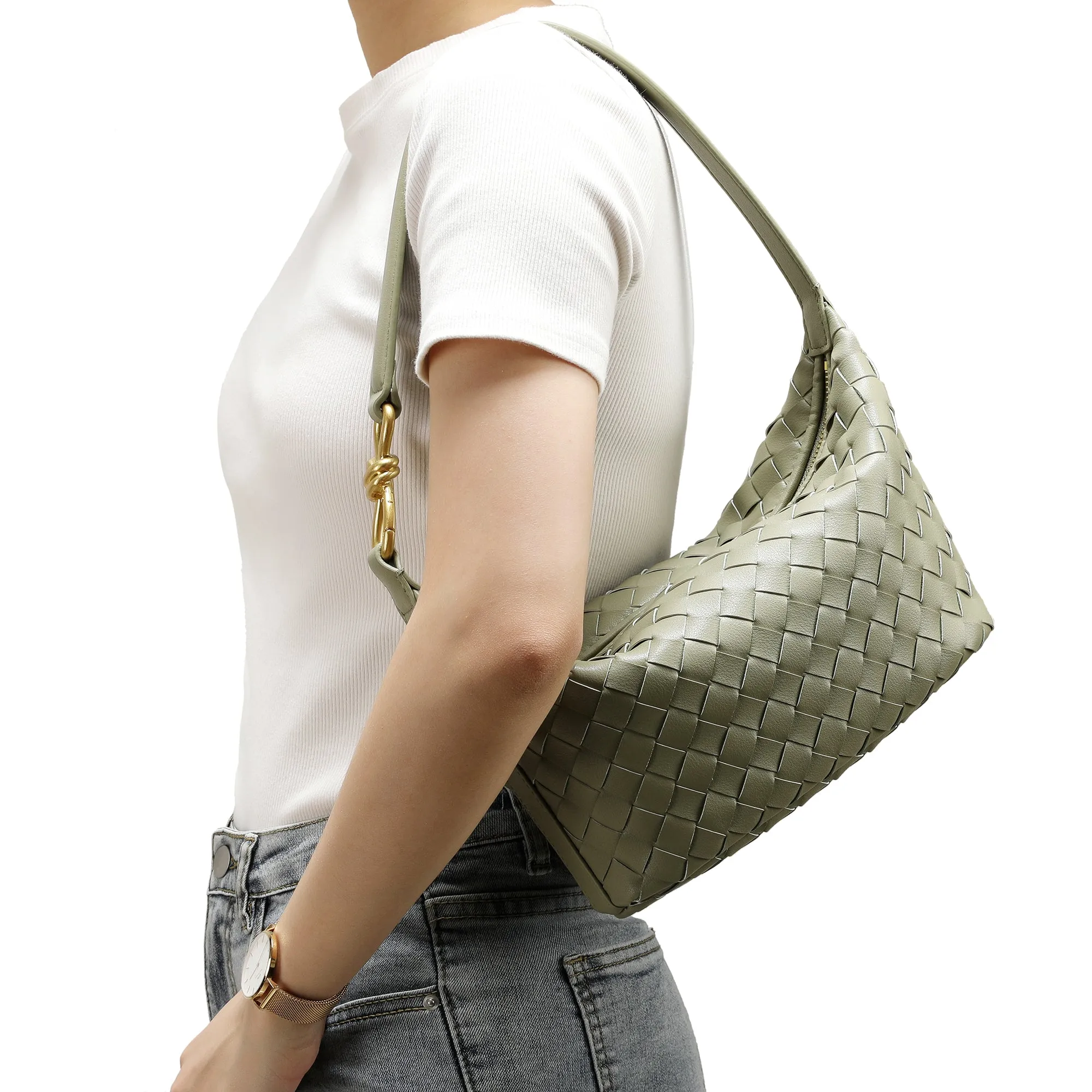 Woven Leather Hobo/ Shoulder Bag