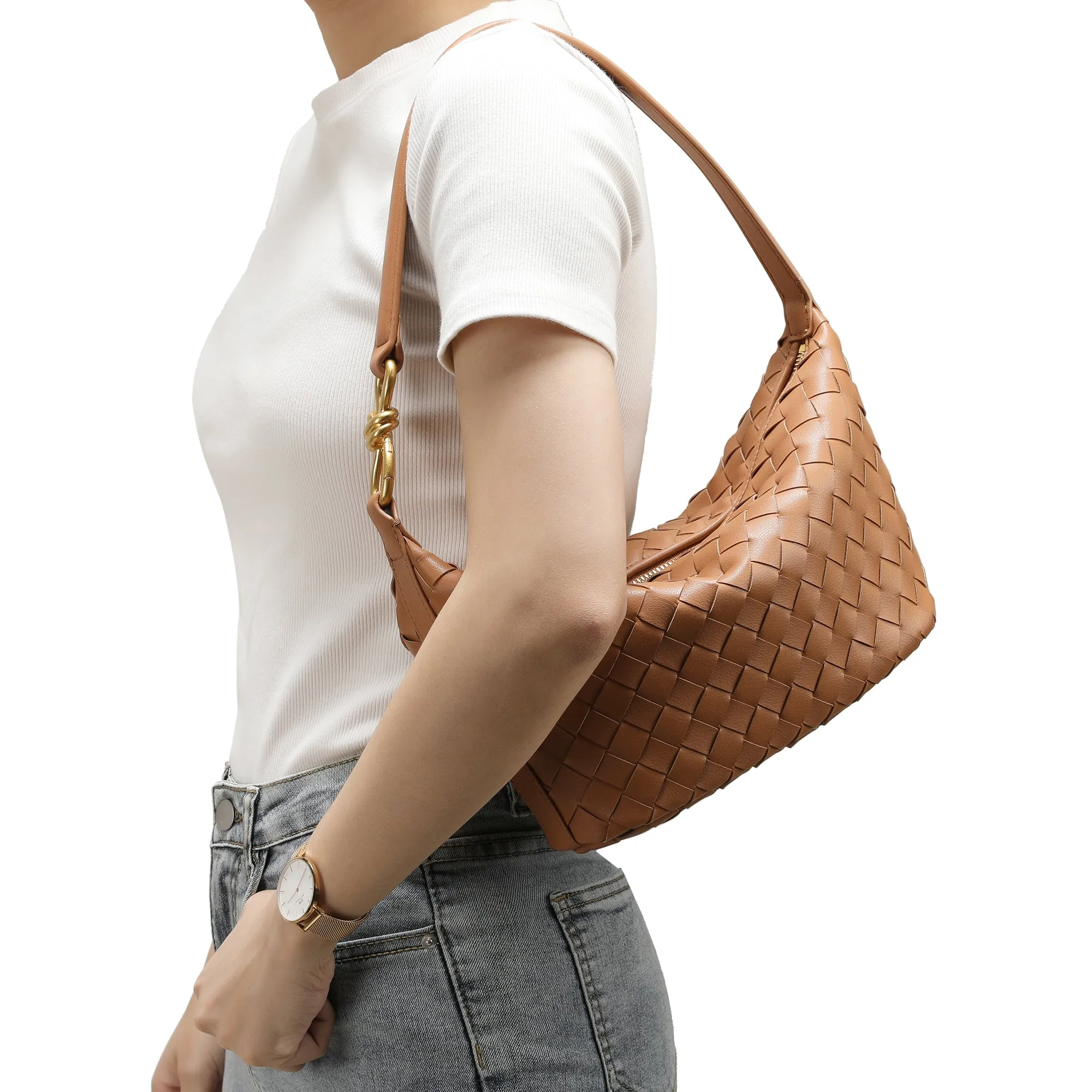 Woven Leather Hobo/ Shoulder Bag