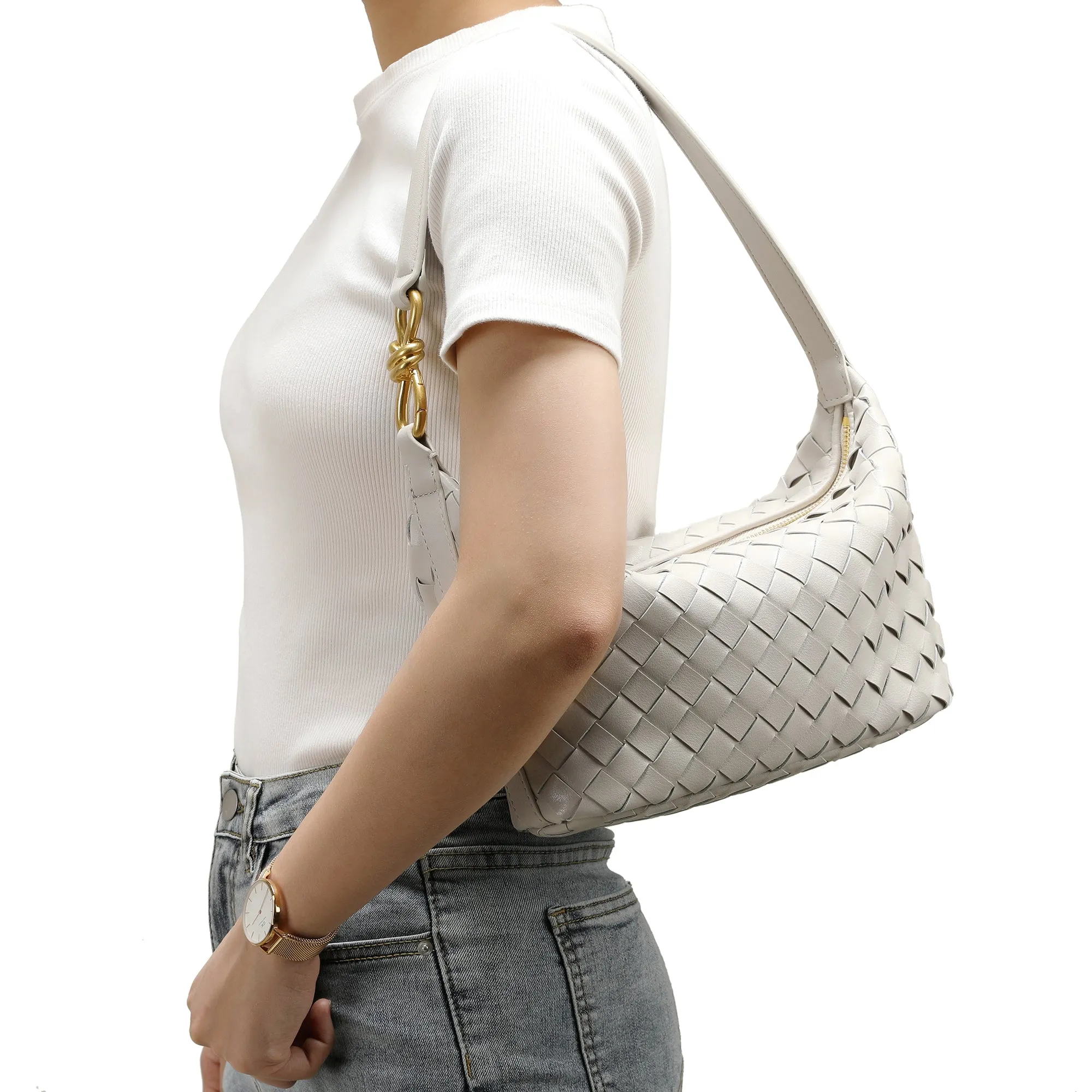 Woven Leather Hobo/ Shoulder Bag