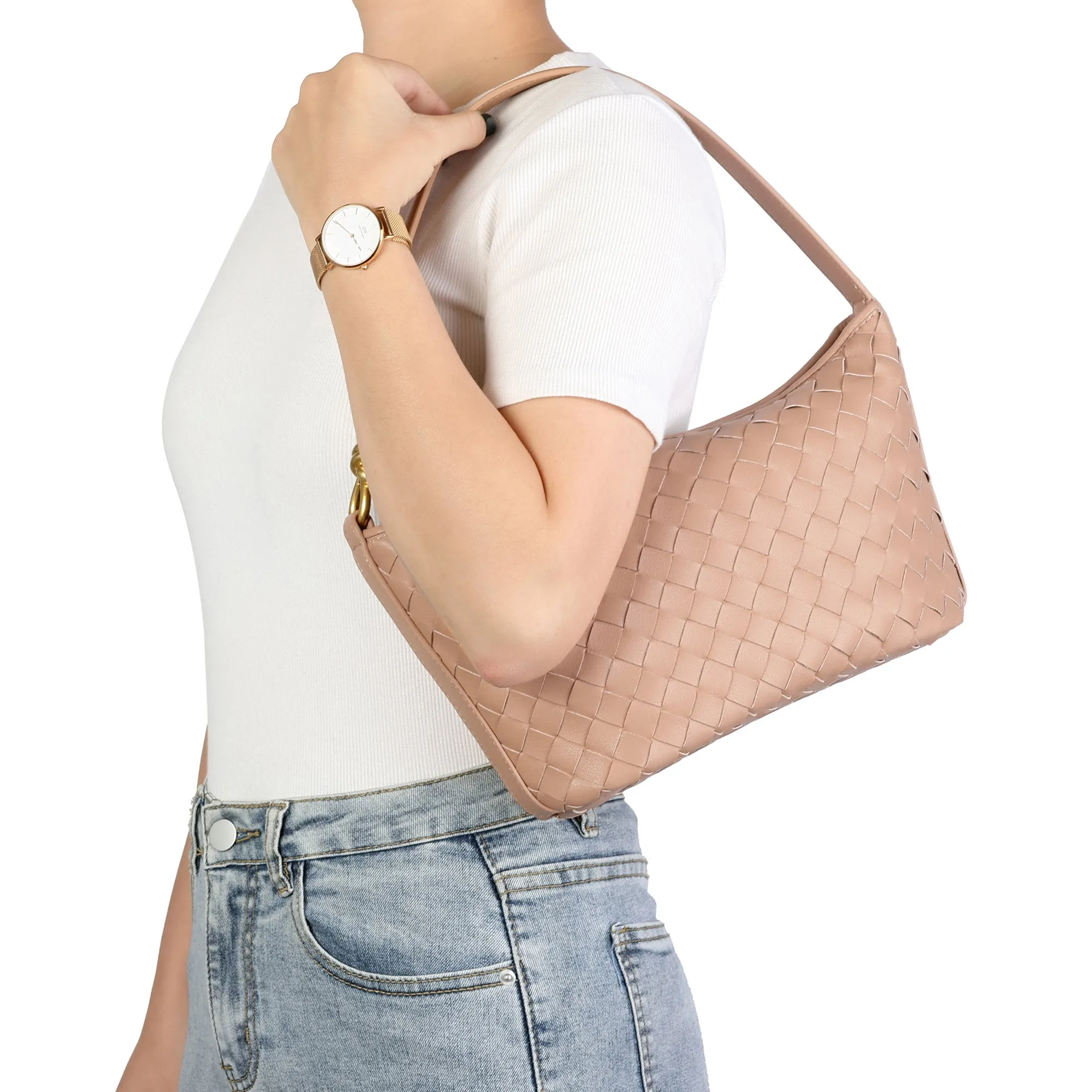 Woven Leather Hobo/ Shoulder Bag