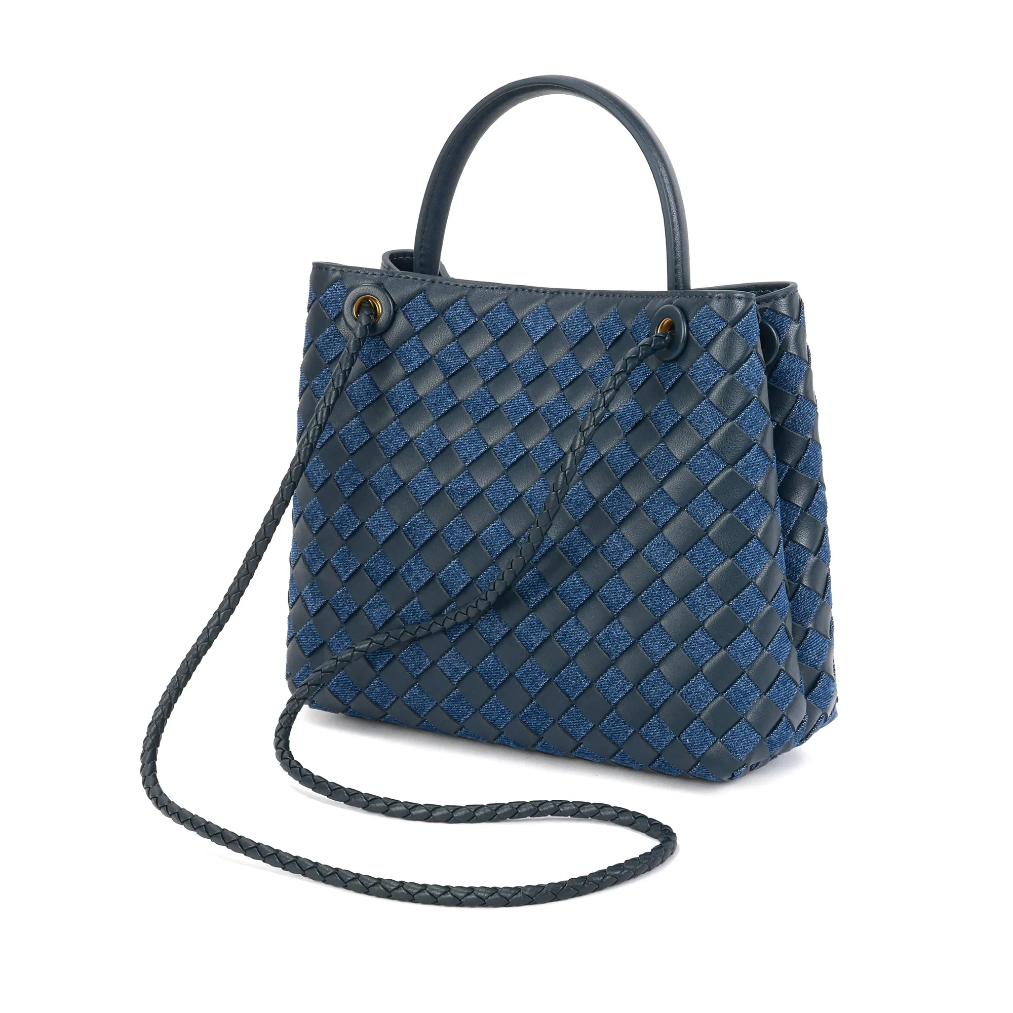 Woven Leather Top-handle/ Shoulder Bag