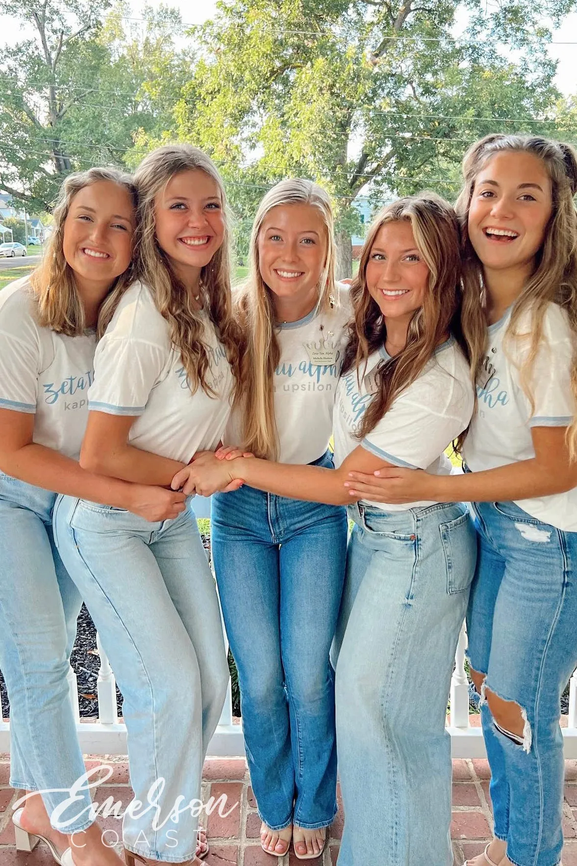 Zeta Tau Alpha Silver and Blue Double Ringer Tee