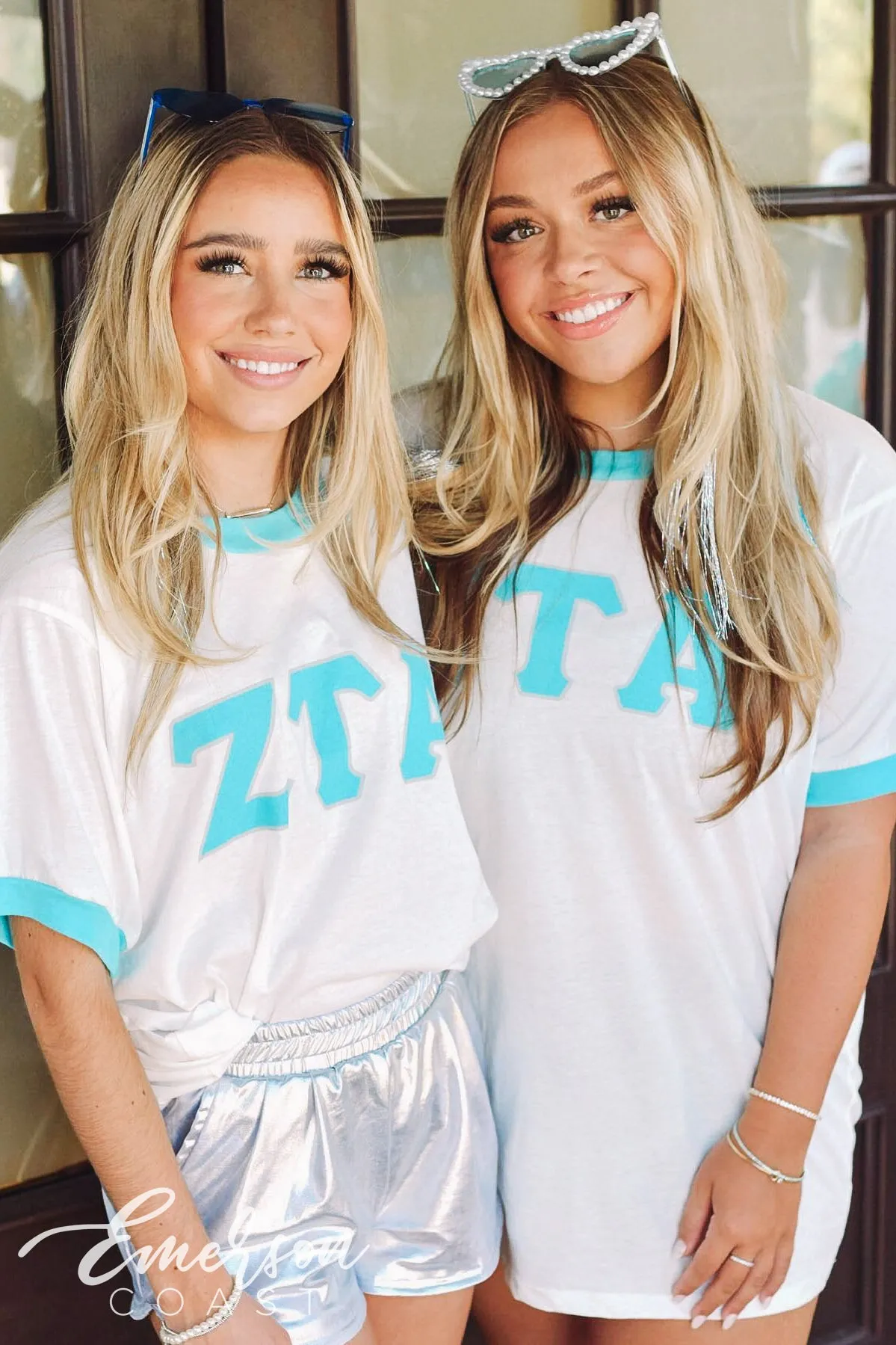 Zeta Tau Alpha Turquoise Colorblock Ringer